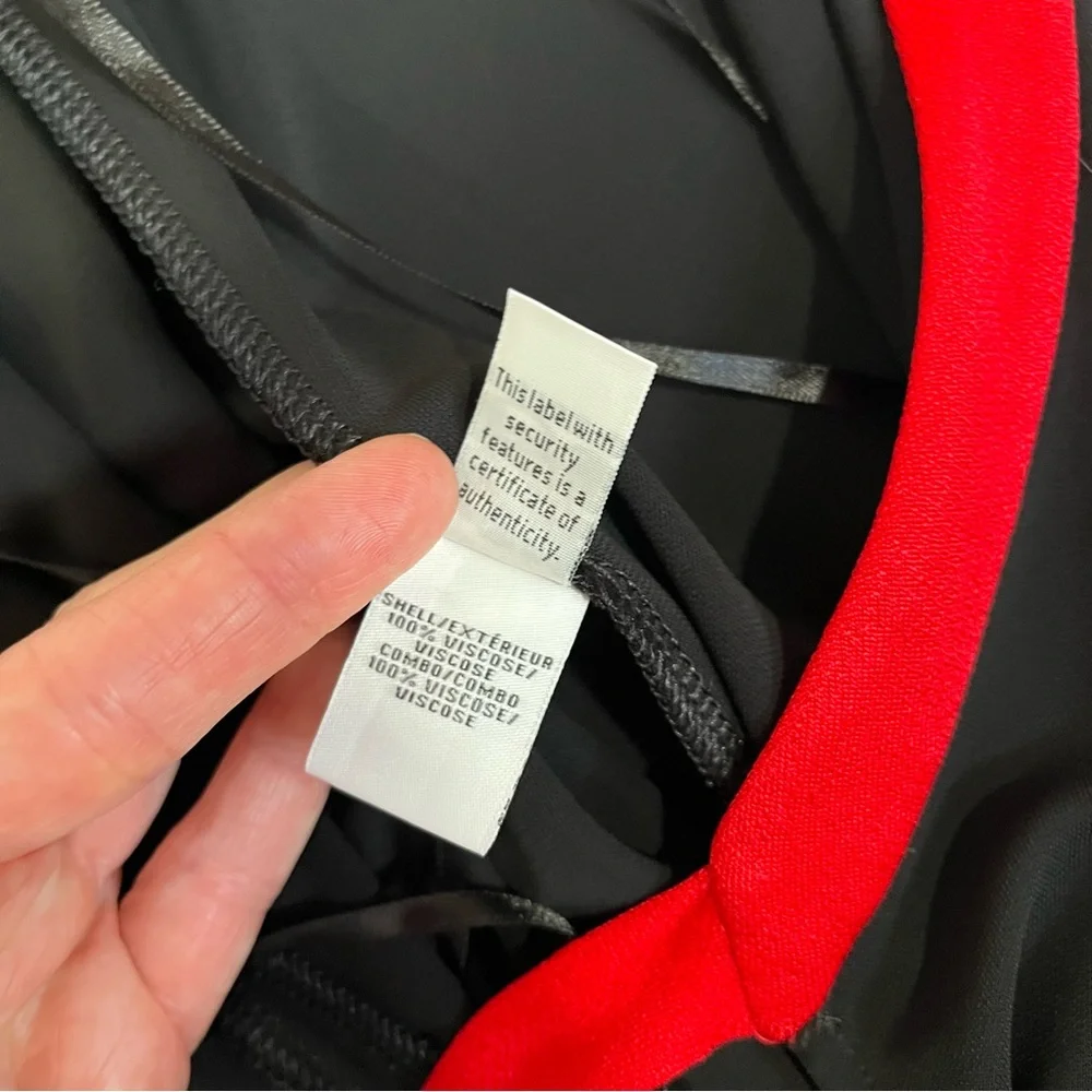 Diane von Furstenberg DVF Valena True Wrap Dress Sleeveless Black Red Trim 10 - Picture 14 of 14